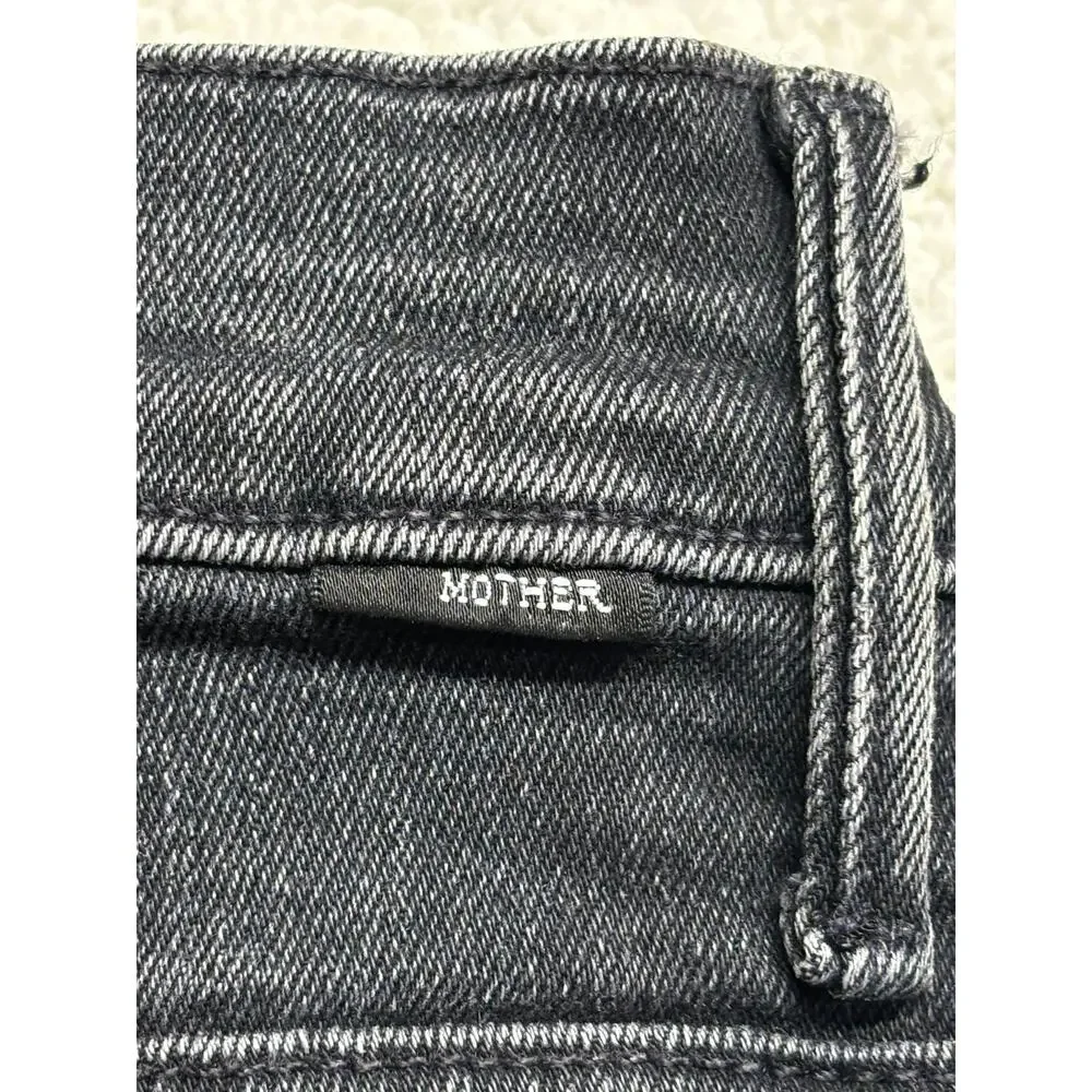 Mother Womens Jeans 26 Black The Weekender Fray Flared Night Shadow Wash Denim